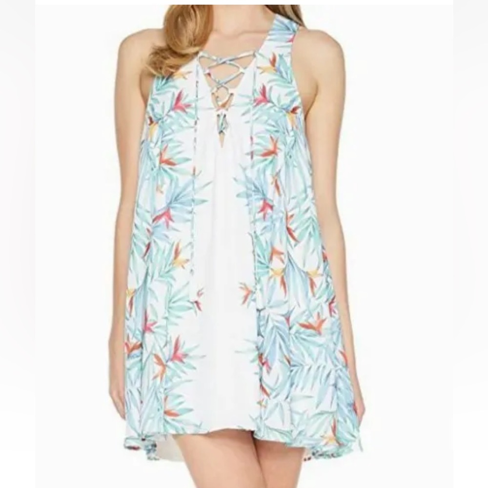 Show Me Your Mumu Womens Lace Up Daryn Dress Size Medium Palm Party
